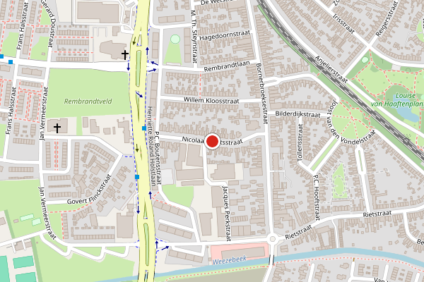 Brandweer-melding op Nicolaas Beetsstraat, Almelo op 25 juli, kaart-overzicht