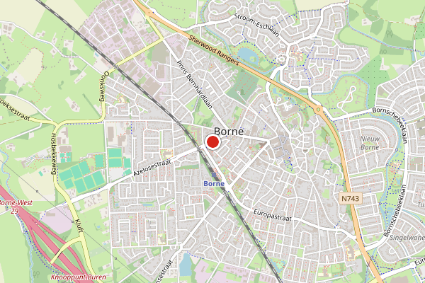 Brandweer-melding op afval Vormerij, Borne op 26 juli, kaart-overzicht