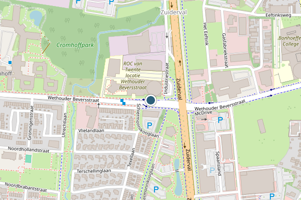 Politie-melding op Wethouder Beversstraat, Enschede op 27 juli, kaart-overzicht