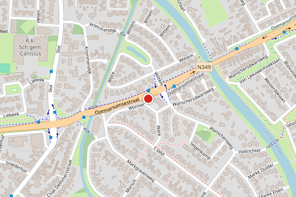 Brandweer-melding op Ootmarsumsestraat, Almelo op 28 juli, kaart-overzicht