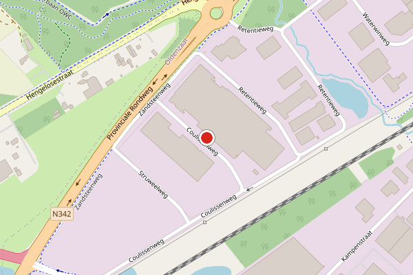 Brandweer-melding op Coulissenweg, Oldenzaal op 2 juli, kaart-overzicht