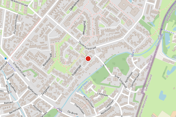 Brandweer-melding op Fugastraat, Enschede op 16 mei, kaart-overzicht