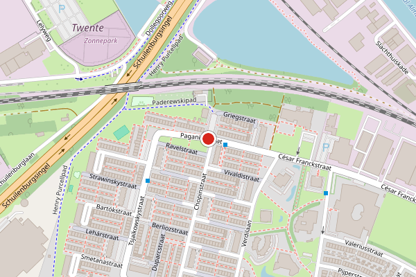 Brandweer-melding op Paganinistraat, Almelo op 15 mei, kaart-overzicht