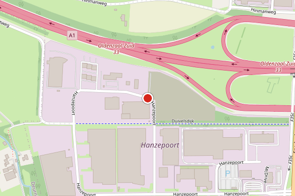 Brandweer-melding op Hanzepoort, Oldenzaal op 16 mei, kaart-overzicht