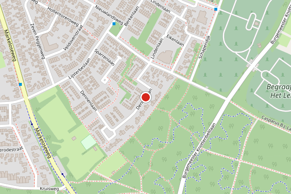 Brandweer-melding op Dennenlaan, Rijssen op 15 mei, kaart-overzicht