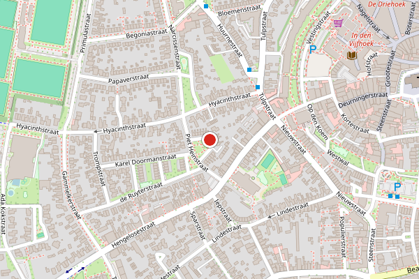 Brandweer-melding op Evertsenstraat, Oldenzaal op 17 mei, kaart-overzicht