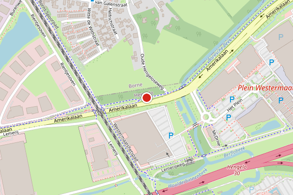 Brandweer-melding op Amerikalaan, Hengelo op 30 juli, kaart-overzicht