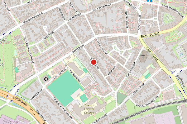 Brandweer-melding op Sparstraat, Oldenzaal op 31 juli, kaart-overzicht