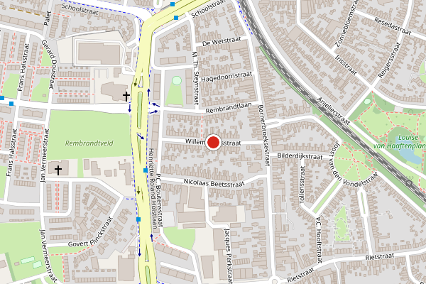 Brandweer-melding op Willem Kloosstraat, Almelo op 31 juli, kaart-overzicht