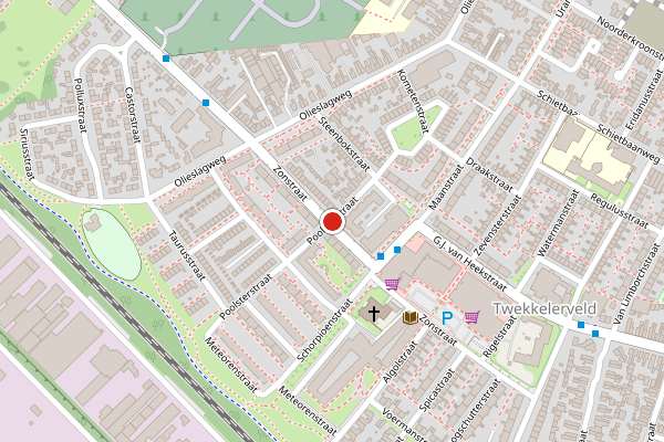 Brandweer-melding op Poolsterstraat, Enschede op 18 mei, kaart-overzicht