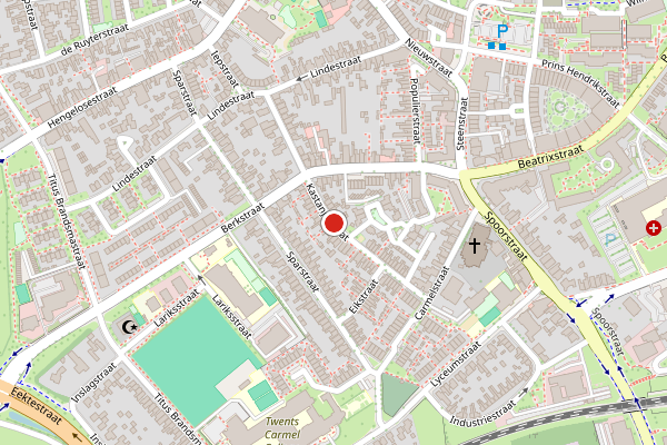 Brandweer-melding op Kastanjestraat, Oldenzaal op 19 mei, kaart-overzicht