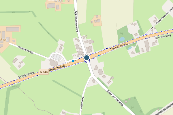 Politie-melding op Oude Deventerweg, Holten op 19 mei, kaart-overzicht
