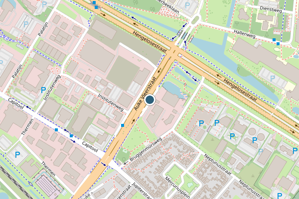 Politie-melding op Auke Vleerstraat, Enschede op 26 april, kaart-overzicht