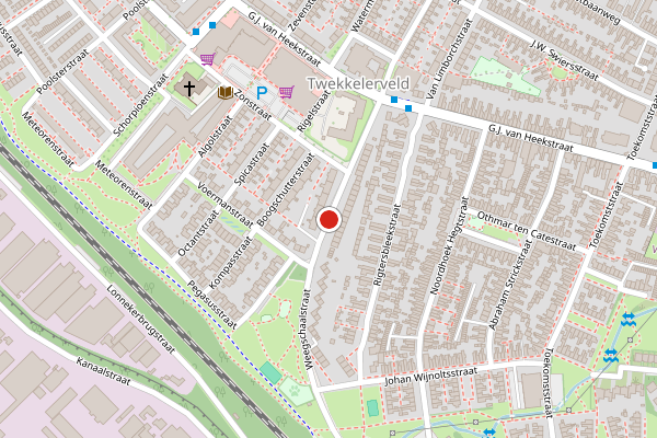 Brandweer-melding op Weegschaalstraat, Enschede op 25 april, kaart-overzicht