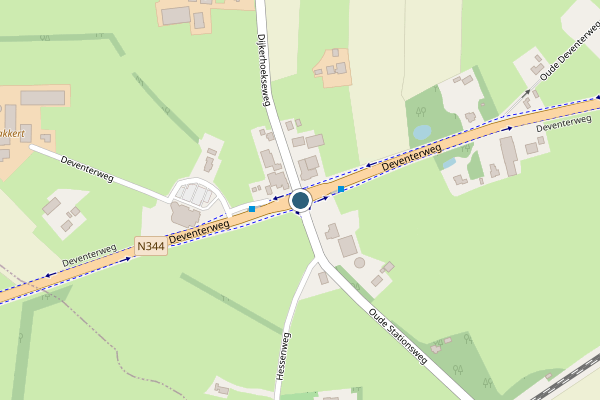 Politie-melding op Deventerweg, Holten op 26 april, kaart-overzicht