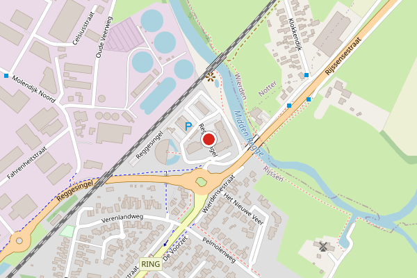 Brandweer-melding op Reggesingel, Rijssen op 25 april, kaart-overzicht