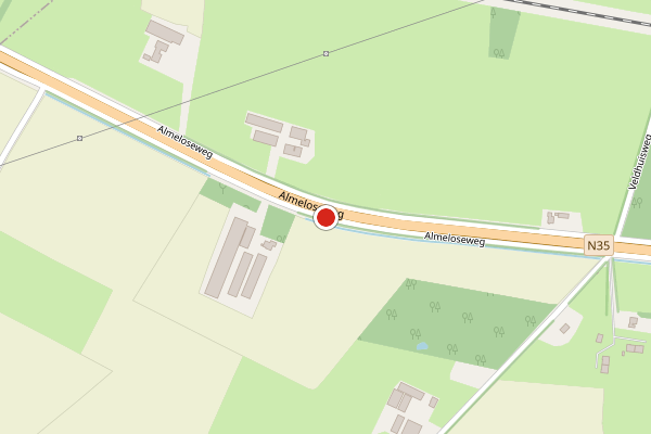 Brandweer-melding op Almeloseweg, Haarle op 25 april, kaart-overzicht