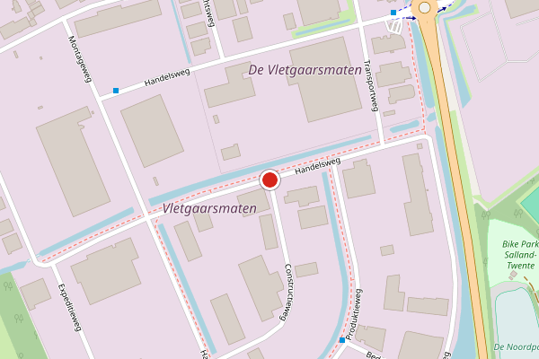 Brandweer-melding op Handelsweg, Holten op 5 augustus, kaart-overzicht