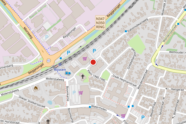 Brandweer-melding op Stationsdwarsweg, Rijssen op 20 mei, kaart-overzicht