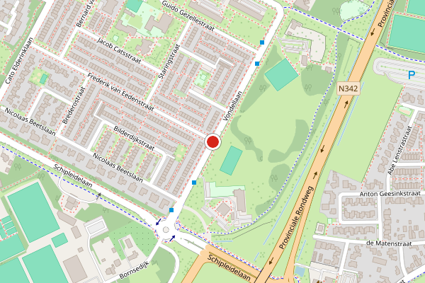 Brandweer-melding op Vondellaan, Oldenzaal op 5 augustus, kaart-overzicht