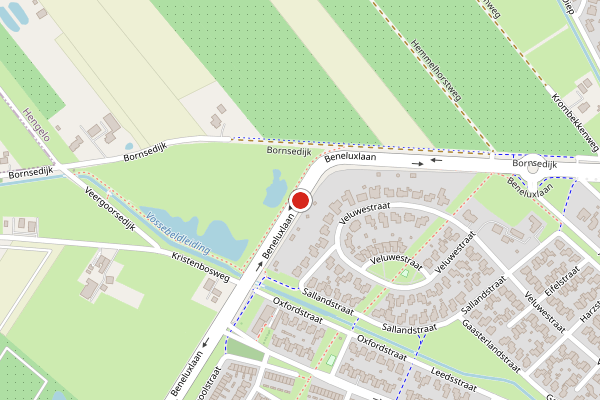 Brandweer-melding op Beneluxlaan, Hengelo op 21 mei, kaart-overzicht