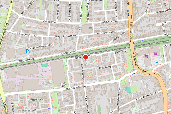 Brandweer-melding op Kremersmaten, Enschede op 24 mei, kaart-overzicht