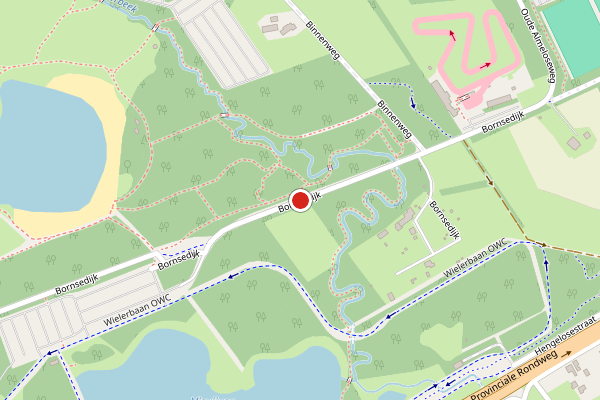 Brandweer-melding op Bornsedijk, Oldenzaal op 24 mei, kaart-overzicht