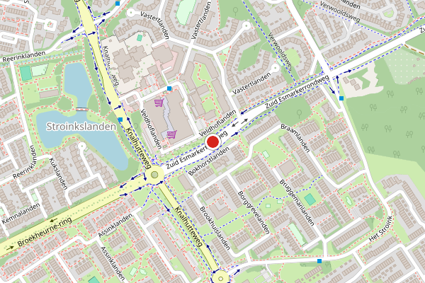 Brandweer-melding op Noord Esmarkerrondweg, Enschede op 25 mei, kaart-overzicht