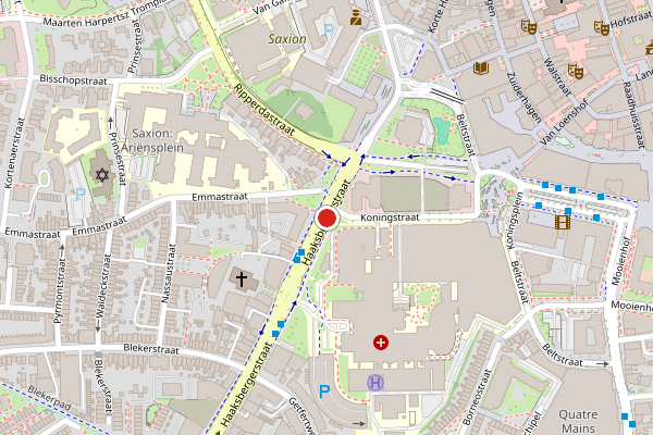 Brandweer-melding op Haaksbergerstraat, Enschede op 25 mei, kaart-overzicht