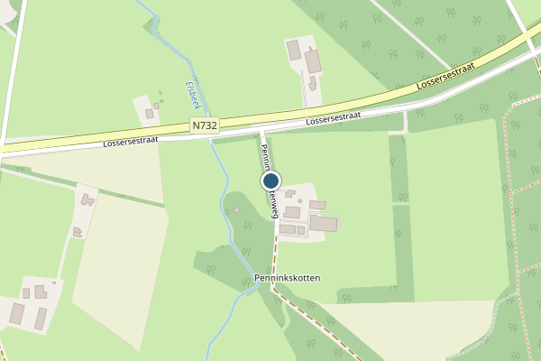 Politie-melding op Penninkskottenweg, Enschede op 25 mei, kaart-overzicht