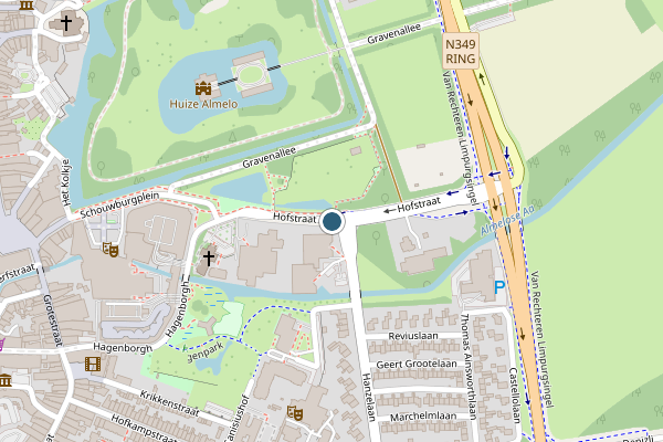 Politie-melding op Hofstraat, Almelo op 27 april, kaart-overzicht