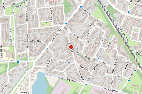 Brandweer-melding op Tichelweg, Borne op 27 april, kaart-overzicht