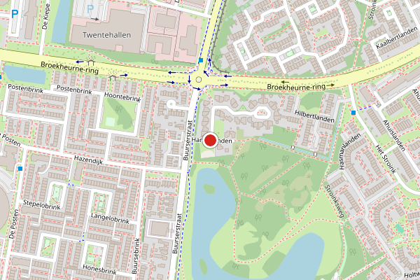 Brandweer-melding op Hanterlanden, Enschede op 26 mei, kaart-overzicht