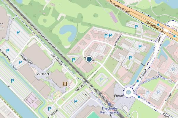Politie-melding op Pantheon, Enschede op 26 mei, kaart-overzicht