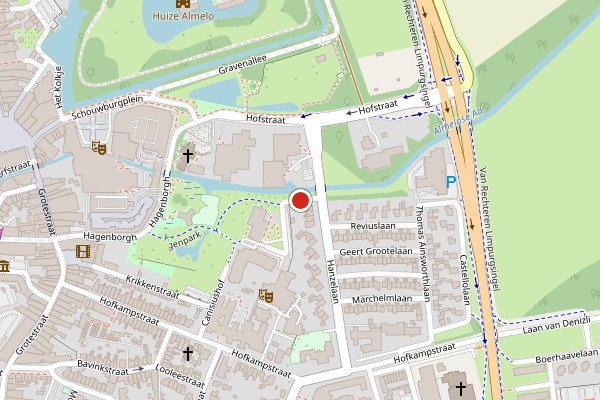 Brandweer-melding op Franciscanessenhof, Almelo op 26 mei, kaart-overzicht