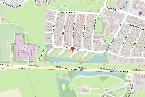 Brandweer-melding op Mozartstraat, Almelo op 26 mei, kaart-overzicht