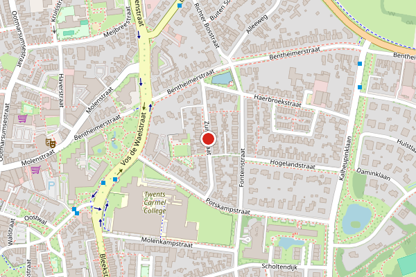 Brandweer-melding op Zuivelstraat, Oldenzaal op 28 mei, kaart-overzicht
