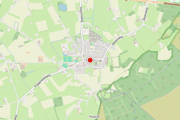 Brandweer-melding op Bergweg, Haarle op 28 mei, kaart-overzicht