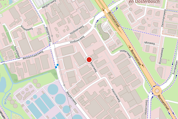 Brandweer-melding op Vosboerweg, Hengelo op 28 mei, kaart-overzicht