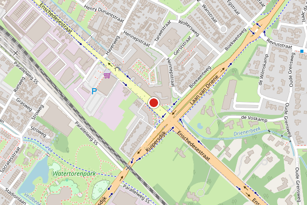 Brandweer-melding op Enschedesestraat, Hengelo op 29 mei, kaart-overzicht