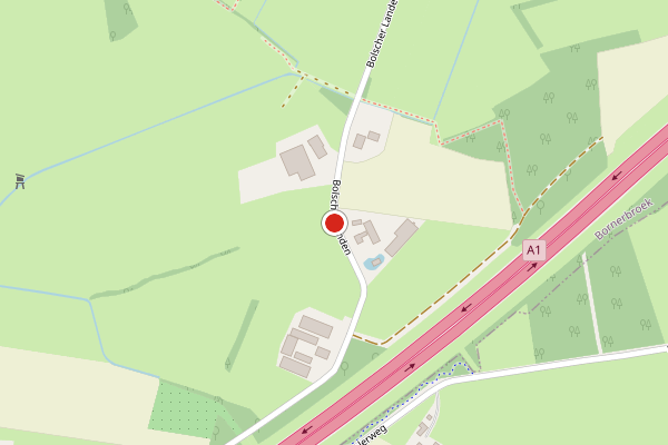 Brandweer-melding op Bolscher Landen, Bornerbroek op 29 mei, kaart-overzicht