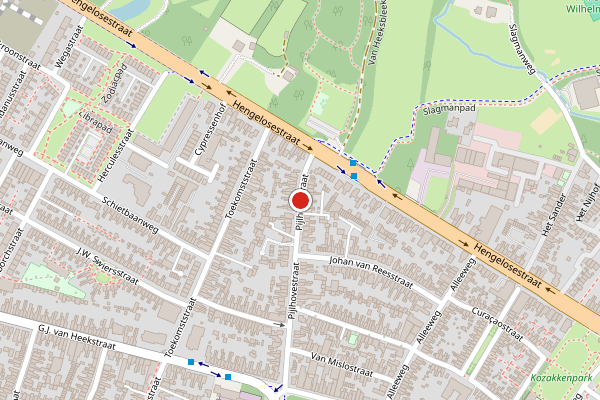 Brandweer-melding op Pijlhovestraat, Enschede op 29 mei, kaart-overzicht