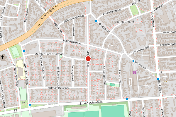 Brandweer-melding op Malangstraat, Enschede op 29 mei, kaart-overzicht