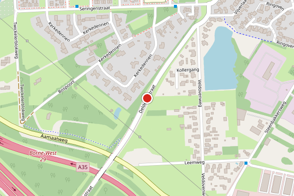 Brandweer-melding op Deldensestraat, Borne op 29 mei, kaart-overzicht