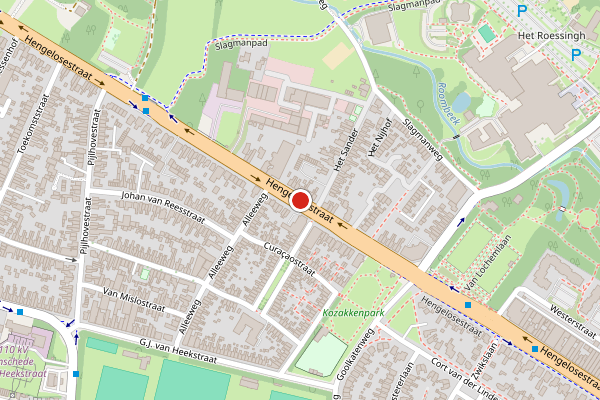 Brandweer-melding op Hengelosestraat, Enschede op 31 mei, kaart-overzicht