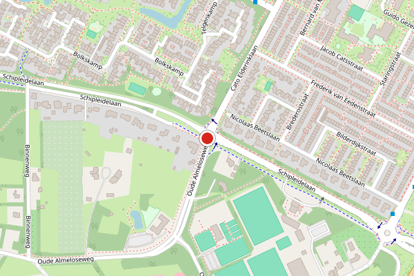 Brandweer-melding op Oude Almeloseweg, Oldenzaal op 31 mei, kaart-overzicht