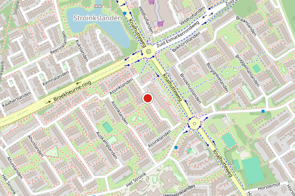 Brandweer-melding op Assinklanden, Enschede op 31 mei, kaart-overzicht