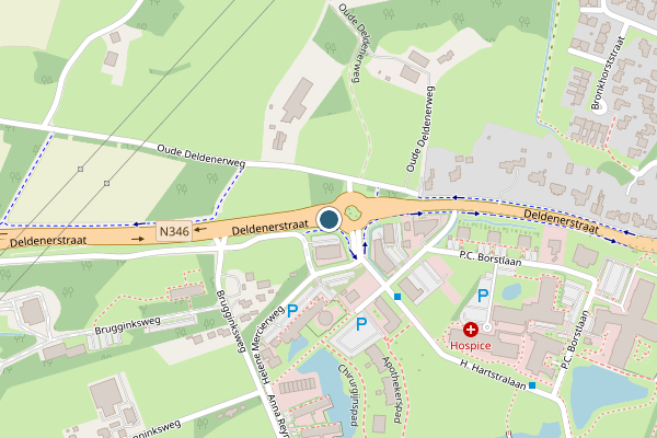 Politie-melding op Deldenerstraat, Hengelo op 1 juni, kaart-overzicht