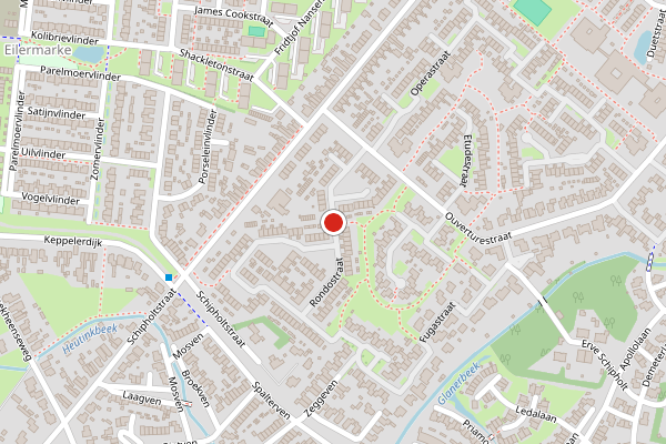 Brandweer-melding op Rondostraat, Enschede op 4 juni, kaart-overzicht