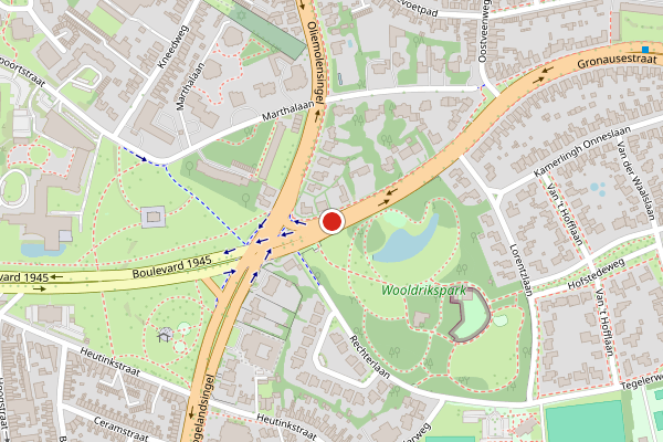Brandweer-melding op Gronausestraat, Enschede op 4 juni, kaart-overzicht